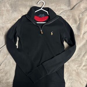 Polo by Ralph Lauren Black and Gold Zip-Up Sweater